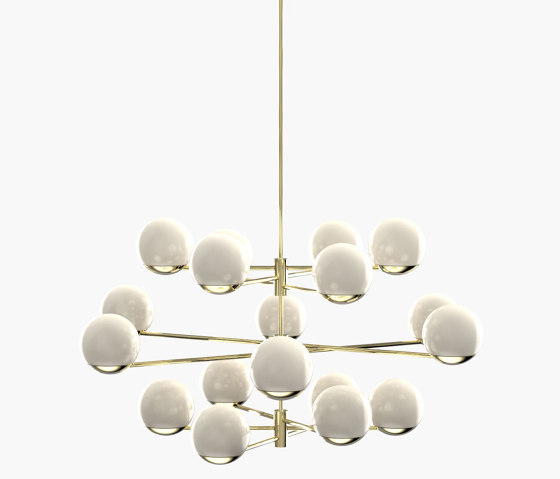Ball & Hoop | S 19—10 - Polished Brass - Opal | Lampade sospensione | Empty State