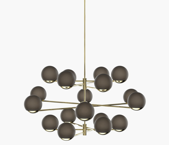 Ball & Hoop | S 19—10 - Polished Brass - Smoked | Pendelleuchten | Empty State