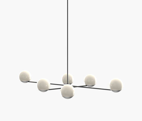 Ball & Hoop | S 19—13 - Black Anodised - Opal | Suspended lights | Empty State