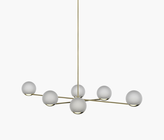 Ball & Hoop | S 19—13 - Polished Brass - Frosted | Lámparas de suspensión | Empty State