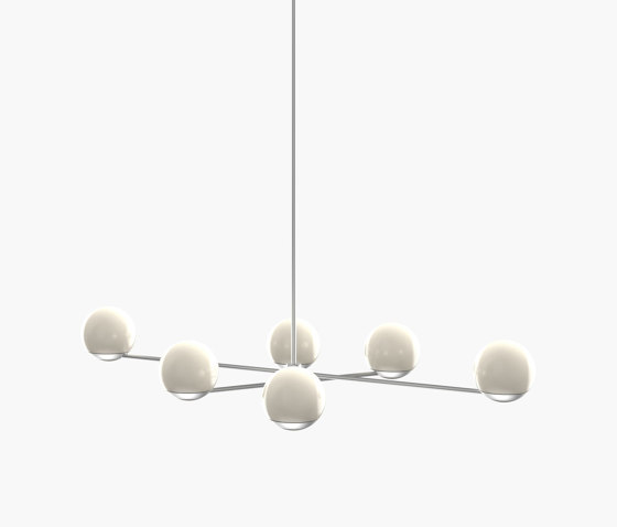 Ball & Hoop | S 19—13 - Silver Anodised - Opal | Suspended lights | Empty State