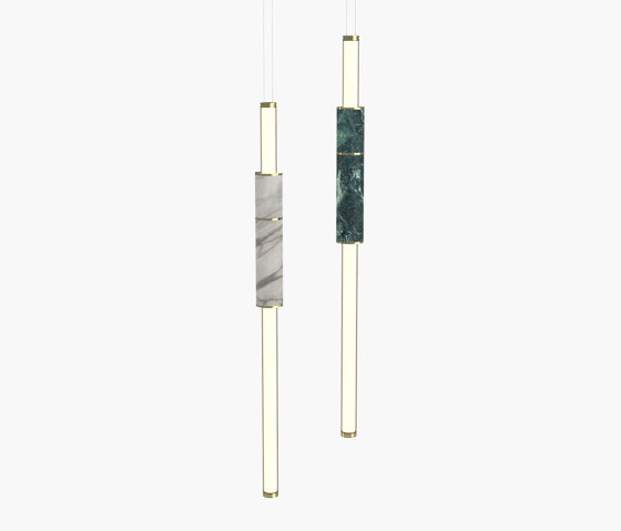 Light Pipe | S 58—05 - Polished Brass - White / Green | Suspended lights | Empty State