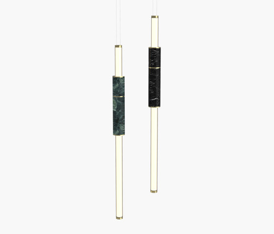 Light Pipe | S 58—05 - Polished Brass - Green / Black | Suspended lights | Empty State