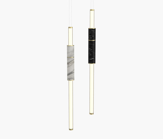 Light Pipe | S 58—05 - Brushed Brass - White / Black | Suspended lights | Empty State