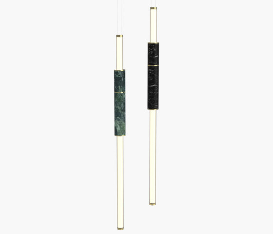 Light Pipe | S 58—06 - Polished Brass - Green / Black | Suspended lights | Empty State