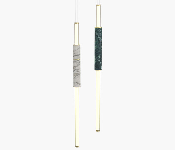 Light Pipe | S 58—06 - Brushed Brass - White / Green | Lámparas de suspensión | Empty State
