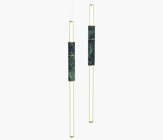 Light Pipe | S 58—06 - Brushed Brass - Green | Pendelleuchten | Empty State