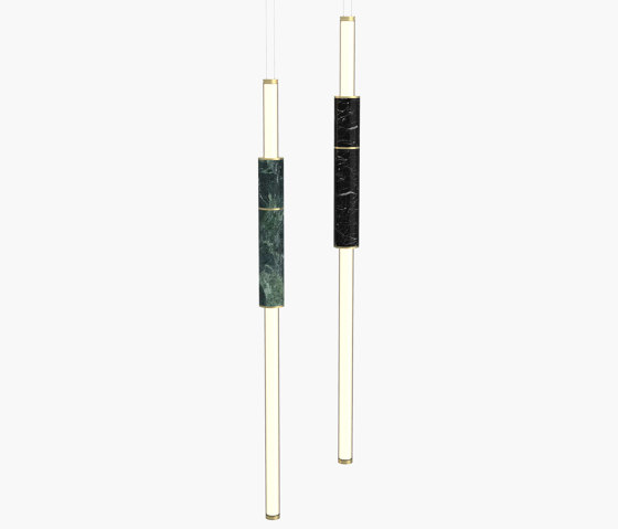 Light Pipe | S 58—06 - Brushed Brass - Green / Black | Lampade sospensione | Empty State