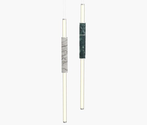Light Pipe | S 58—06 - Silver Anodised - White / Green | Suspended lights | Empty State