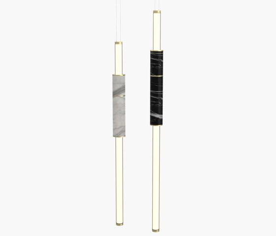 Light Pipe | S 58—07 - Brushed Brass - White / Black | Lampade sospensione | Empty State