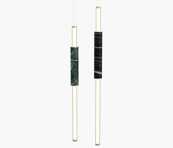 Light Pipe | S 58—07 - Brushed Brass - Green / Black | Lampade sospensione | Empty State