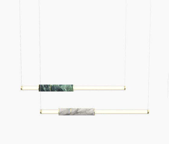Light Pipe | S 58—08 - Polished Brass - White / Green | Pendelleuchten | Empty State