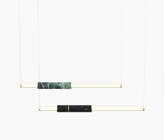 Light Pipe | S 58—08 - Brushed Brass - Green / Black | Suspended lights | Empty State