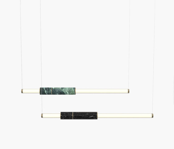 Light Pipe | S 58—08 - Burnished Brass - Green / Black | Suspended lights | Empty State