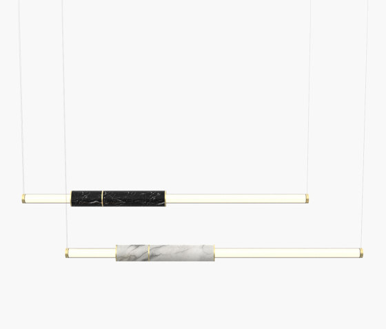 Light Pipe | S 58—09 - Brushed Brass - White / Black | Suspended lights | Empty State