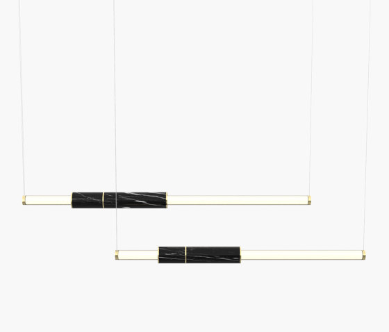 Light Pipe | S 58—10 - Polished Brass - Black | Pendelleuchten | Empty State
