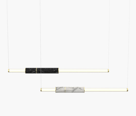 Light Pipe | S 58—10 - Polished Brass - White / Black | Suspended lights | Empty State