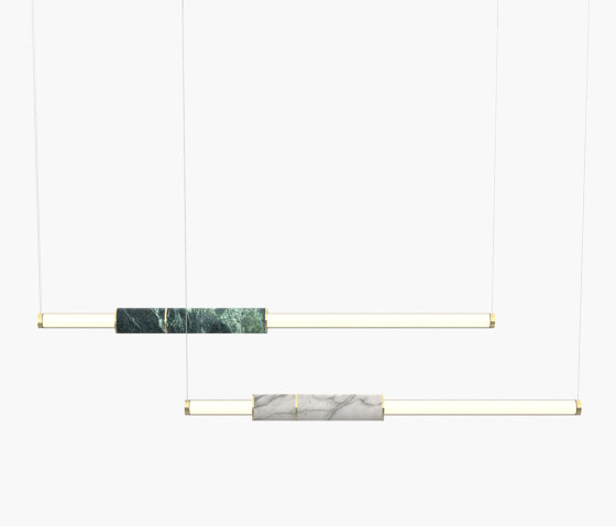 Light Pipe | S 58—10 - Polished Brass - White / Green | Pendelleuchten | Empty State