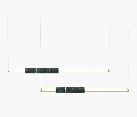 Light Pipe | S 58—10 - Polished Brass - Green | Lámparas de suspensión | Empty State