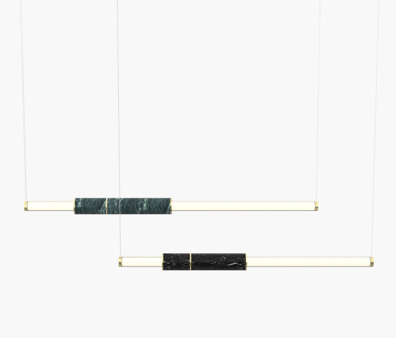 Light Pipe | S 58—10 - Polished Brass - Green / Black | Lámparas de suspensión | Empty State