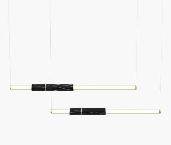 Light Pipe | S 58—10 - Brushed Brass - Black | Pendelleuchten | Empty State