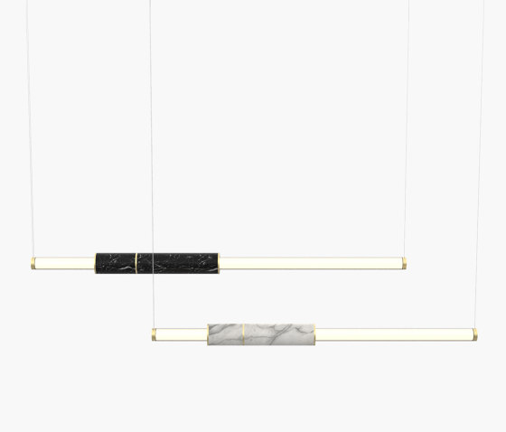 Light Pipe | S 58—10 - Brushed Brass - White / Black | Lampade sospensione | Empty State