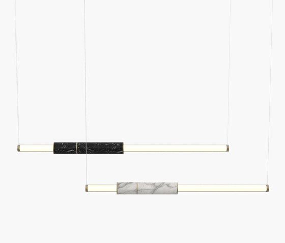Light Pipe | S 58—10 - Burnished Brass - White / Black | Suspended lights | Empty State