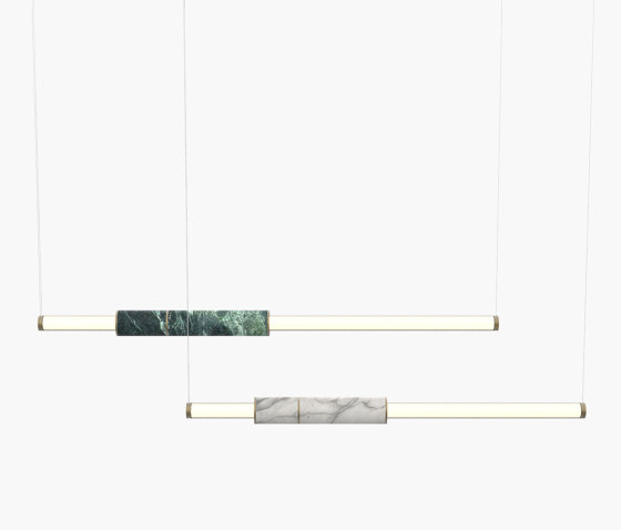 Light Pipe | S 58—10 - Burnished Brass - White / Green | Suspended lights | Empty State
