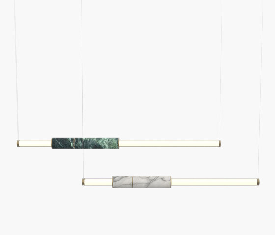 Light Pipe | S 58—10 - Burnished Brass - White / Green | Pendelleuchten | Empty State