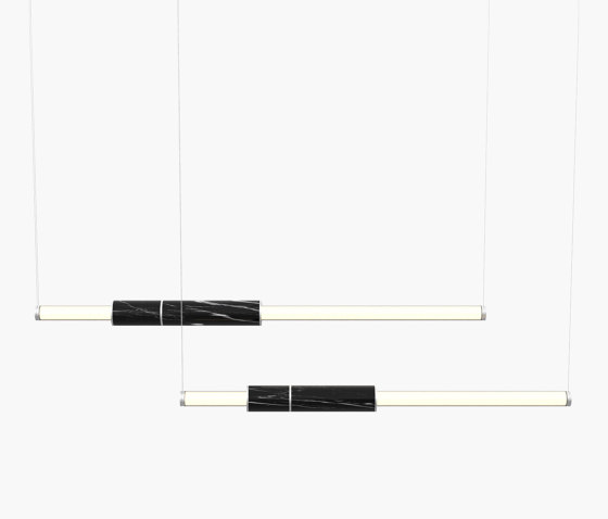 Light Pipe | S 58—10 - Silver Anodised - Black | Suspended lights | Empty State