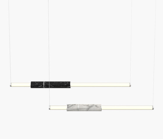 Light Pipe | S 58—10 - Silver Anodised - White / Black | Lampade sospensione | Empty State