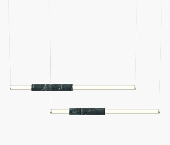 Light Pipe | S 58—10 - Silver Anodised - Green | Suspended lights | Empty State