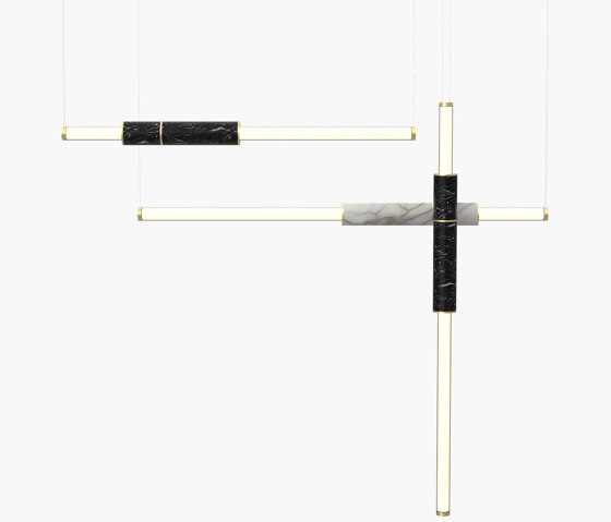 Light Pipe | S 58—11 - Brushed Brass - White / Black | Lampade sospensione | Empty State