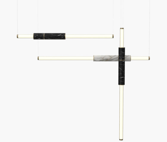 Light Pipe | S 58—11 - Burnished Brass - White / Black | Suspended lights | Empty State