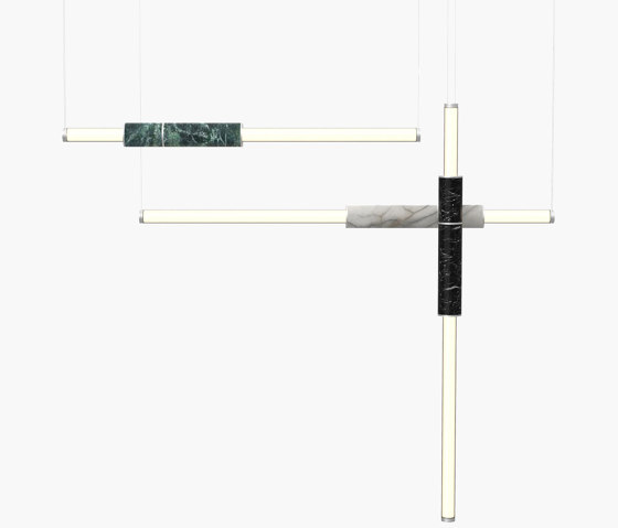 Light Pipe | S 58—11 - Silver Anodised - Black / White / Green | Lámparas de suspensión | Empty State