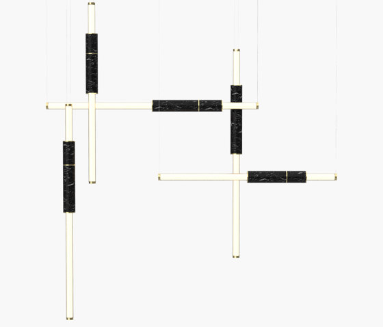 Light Pipe | S 58—12 - Polished Brass - Black | Pendelleuchten | Empty State