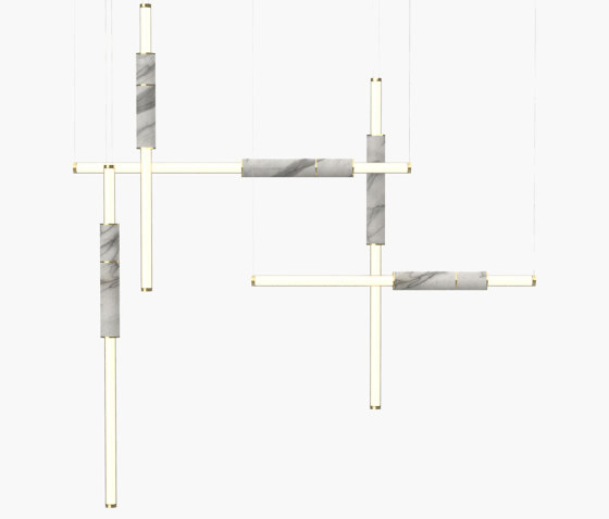Light Pipe | S 58—12 - Polished Brass - White | Suspended lights | Empty State