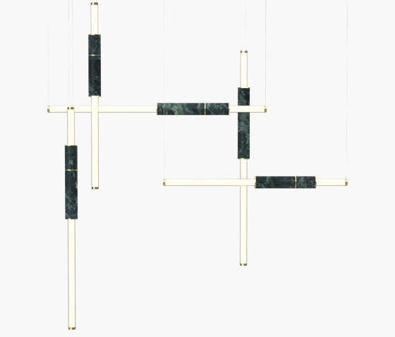 Light Pipe | S 58—12 - Polished Brass - Green | Lampade sospensione | Empty State