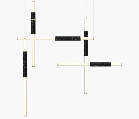 Light Pipe | S 58—12 - Brushed Brass - Black | Lampade sospensione | Empty State