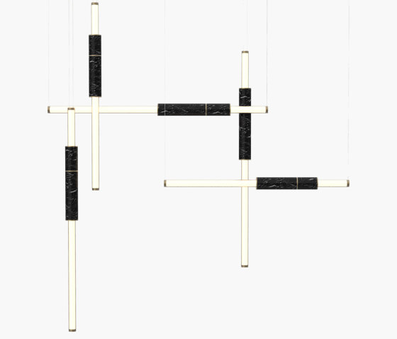 Light Pipe | S 58—12 - Burnished Brass - Black | Suspended lights | Empty State