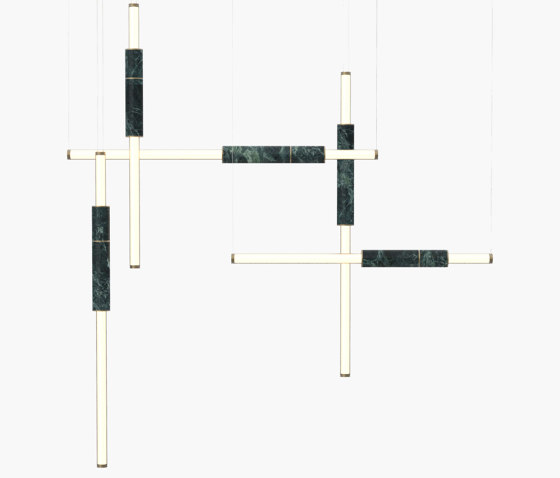 Light Pipe | S 58—12 - Burnished Brass - Green | Lampade sospensione | Empty State