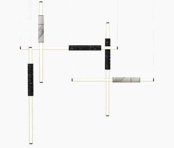 Light Pipe | S 58—12 - Black Anodised - White / Black | Suspended lights | Empty State