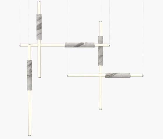 Light Pipe | S 58—12 - Silver Anodised - White | Suspended lights | Empty State