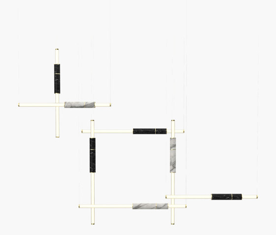Light Pipe | S 58—13 - Polished Brass - White / Black | Lampade sospensione | Empty State