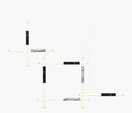Light Pipe | S 58—13 - Brushed Brass - White / Black | Suspensions | Empty State