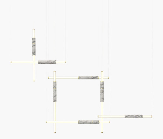 Light Pipe | S 58—13 - Brushed Brass - White | Suspended lights | Empty State