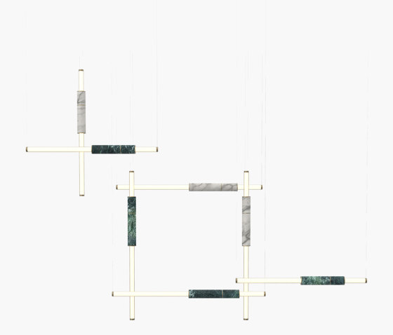 Light Pipe | S 58—13 - Burnished Brass - Green / White | Lampade sospensione | Empty State
