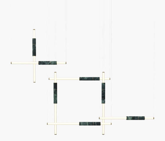 Light Pipe | S 58—13 - Burnished Brass - Green | Lámparas de suspensión | Empty State