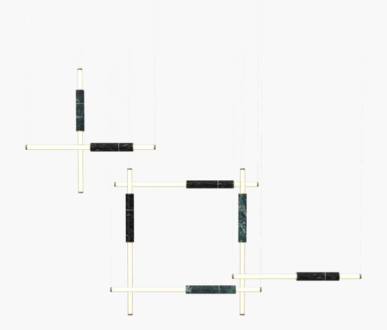 Light Pipe | S 58—13 - Burnished Brass - Green / Black | Suspended lights | Empty State