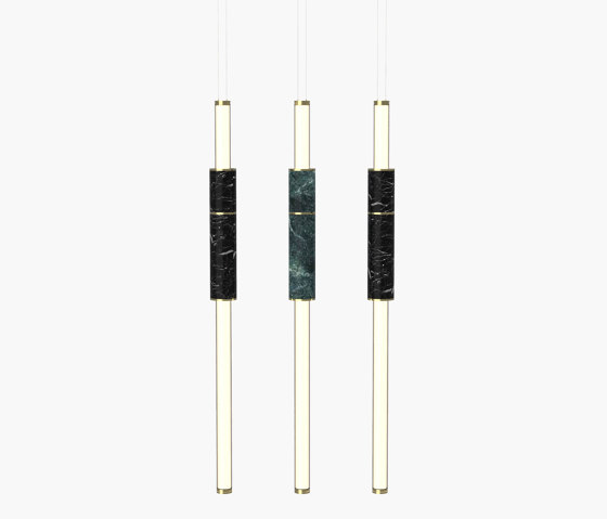 Light Pipe | S 58—14 - Polished Brass - Green / Black | Lámparas de suspensión | Empty State